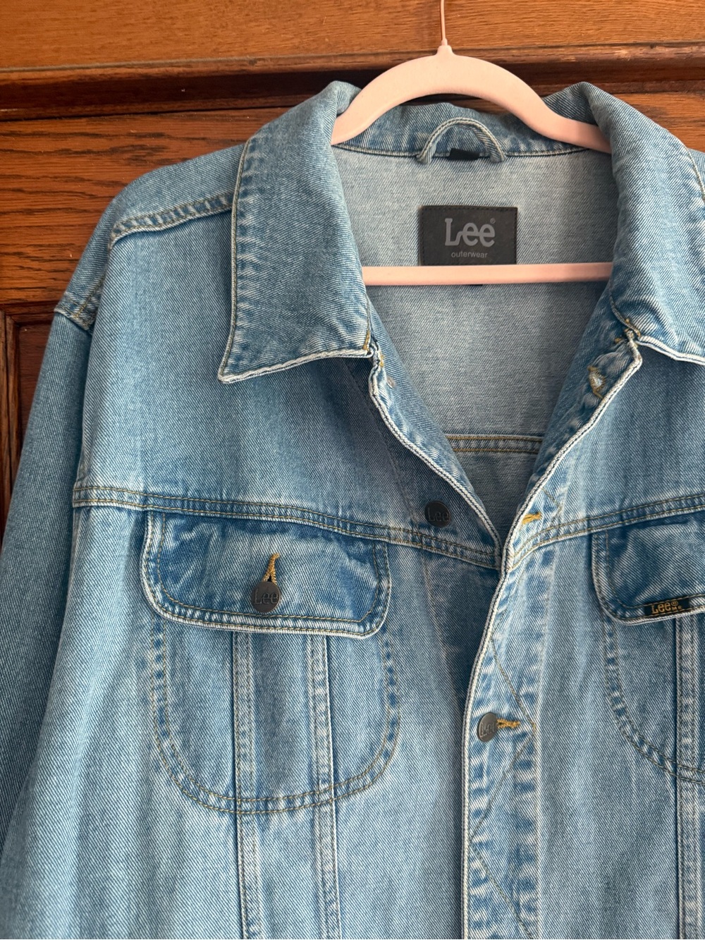 LEE 100% Cotton Trucker Jacket Denim Jean Jacket Button Down XL - Picture 2 of 8